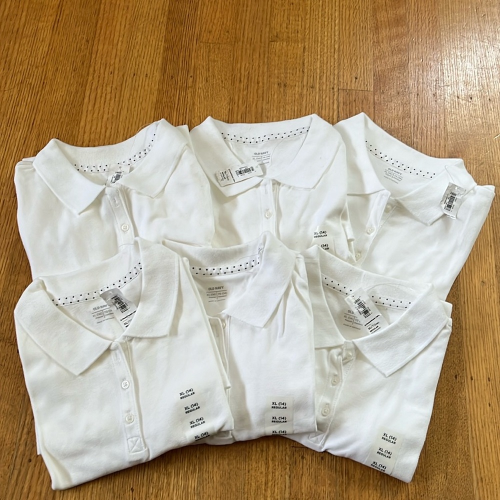 NWT Old Navy Girl’s School Uniform Polo Shirt Set of 6